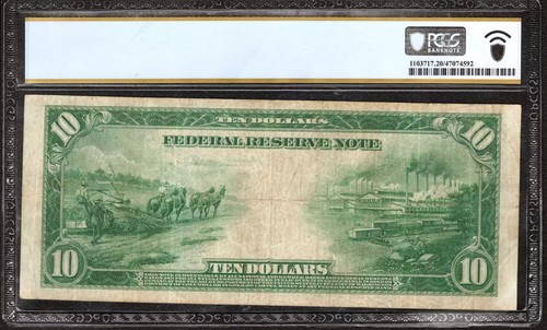 1914 $10 FEDERAL RESERVE STAR NOTE FR.915a* PHILADELPHIA PCGS 20 VERY FINE (697* - Picture 2 of 2