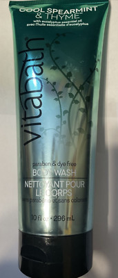 Vitabath Body Wash Cool Spearmint & Thyme w/Eucalyptus 10oz/296 ML Sealed