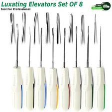 Set Of 8 Luxating Root Elevators Oral Surgery Tooth Extracting Extraction Dental