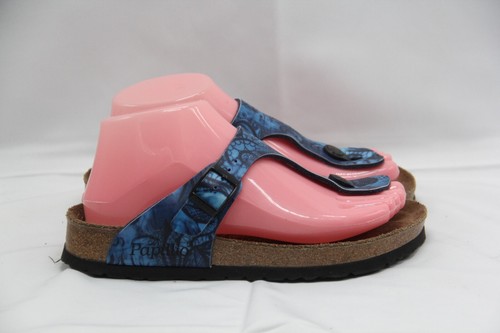 Birkenstock Papillio Gizeh Sandals Women's Size 36 US5-5.5 Blue Floral Thong - Picture 3 of 7