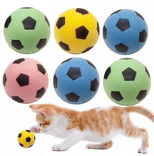 Foam Soccer Balls Cat Toys Sponge Ball Toys Pack of 12 eBay