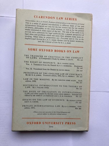 LAWSON, S.H. INTRODUCTION TO THE LAW OF PROPERTY 1958 OUP FIRST ED HB WITH DJ - Picture 9 of 11