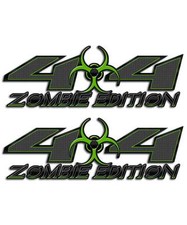 4x4 Green Zombie Biohazard Truck Decal Sticker Carbon Fiber Twd For Silverado