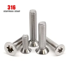 M3-M6 316 Stainless Steel Torx Flat Countersunk Head Screw Bolt