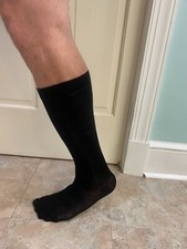2 pr Men's Cotton Blend Compression Socks SAMPLES 8-15mmHg-Solid Rib-Sz 10-13