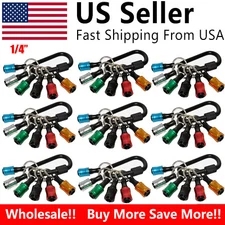 1/4" Hex Shank Quick Release Keychain Screwdriver Drill Bit Holder Bit Set Lots