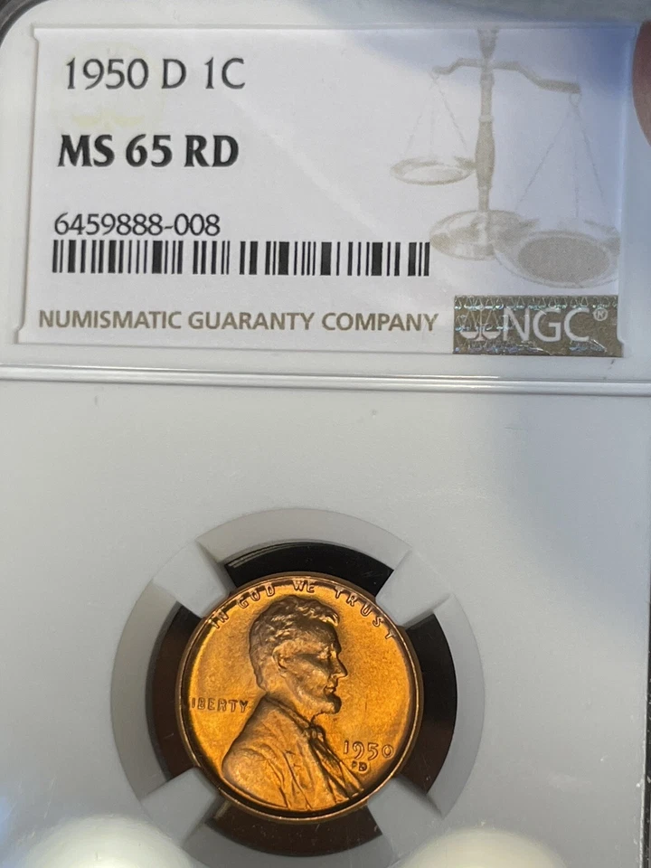 1950 D Lincoln Wheat Penny NGC MS65RD - Image 3 of 3