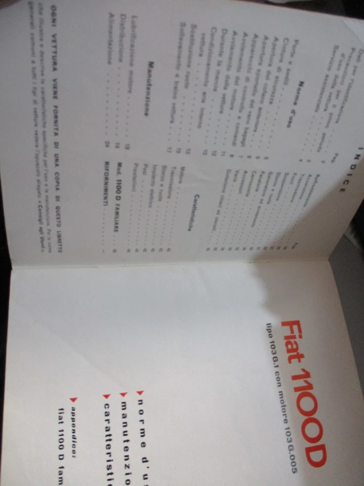 manuale uso manutenzione originale FIAT 1100D BERLINA E FAMILIARE - 1963 - Immagine 4 di 4
