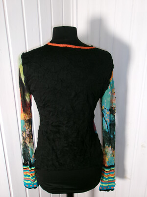 T-shirt Vintage Garella T.3 Taille 36/38 - Maille Graphique Années 2000 - Made In France