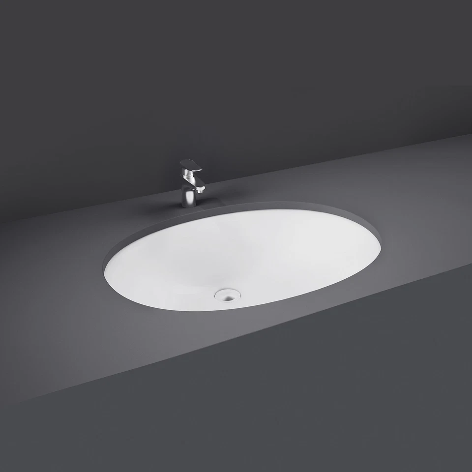 RAK CERAMICS RAK Rosa Undermount Countertop Basin 500mm Wide - 0 Tap Hole Waste Not Included