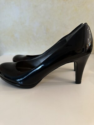 NATURALIZER N5 Comfort Black Pumps Heels Shoes Sz Shiny Patent 38 