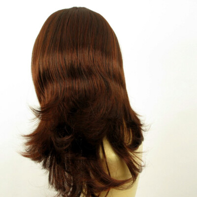 Perruque Femme KAREN 322 Semi-longue - Couleur Châtain Cuivré Intense - Synthétique Neuve Avec étiquette