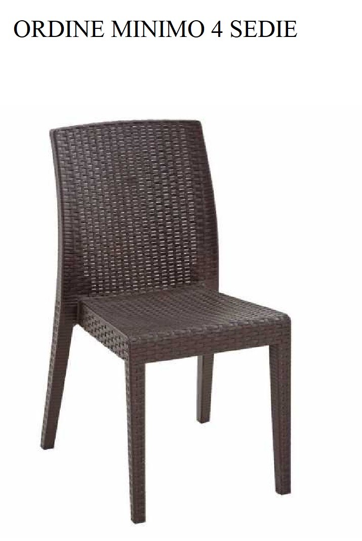 SIENA SEDIA IMPILABILE SIMIL RATTAN MARRONE CASA RISTORANTE BAR