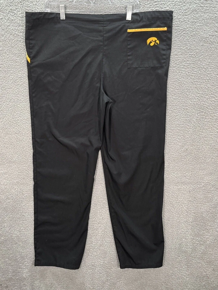 Pantalones Médicos Dudz Para Hombres Grandes Negros Universidad de Iowa Hawkeyes Médicos Dentales Veterinario Foto 2 de 4