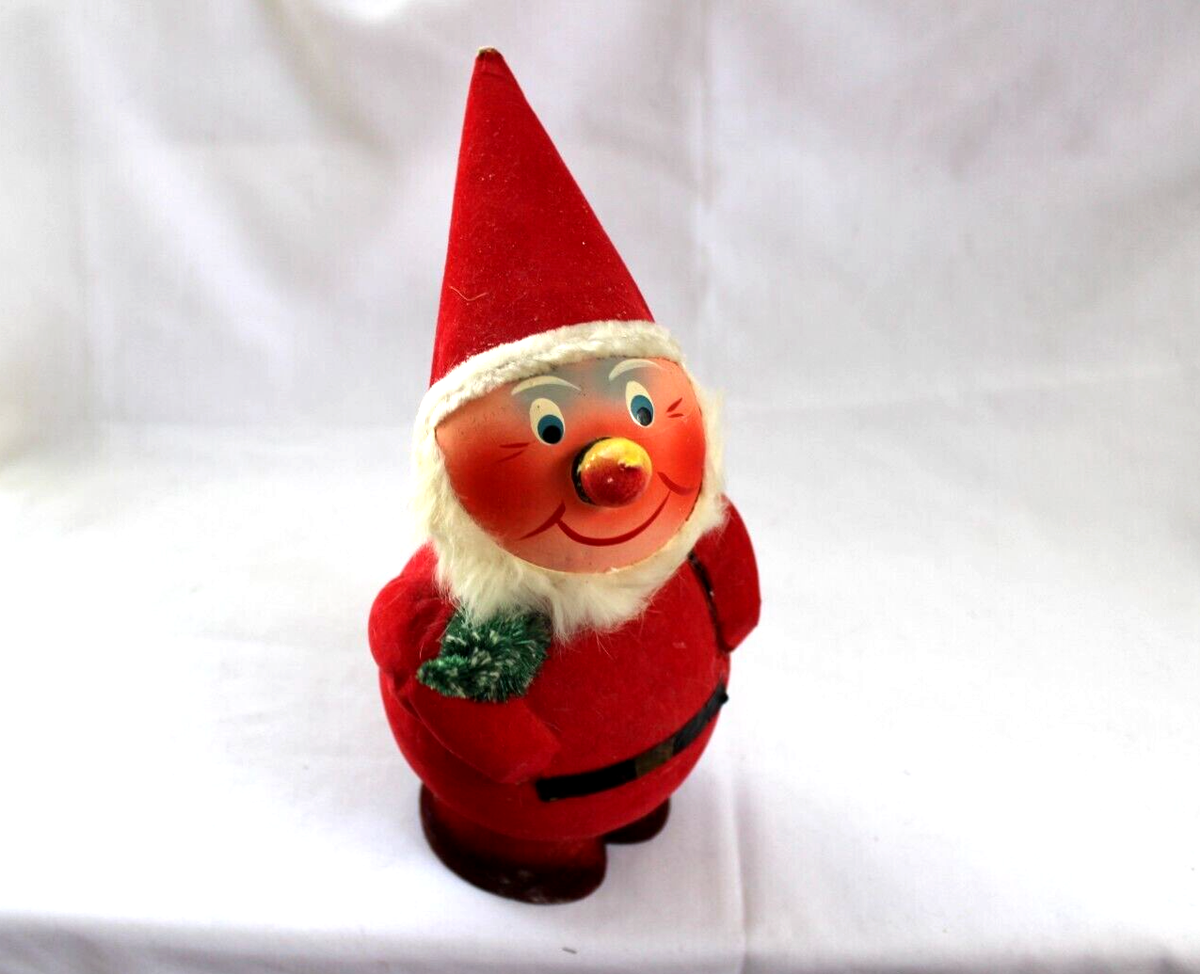 Antique West Germany Santa Claus Flocked bottle brush tree Candy  display picture 1