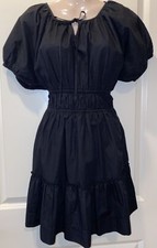 J Crew Dress Small Black Cinched-waist puff-sleeve dress Small BK946