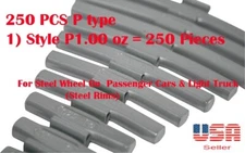 250 Pcs CLIP-ON WHEEL WEIGHT BALANCE 1.00 oz P Style for Steel Wheel