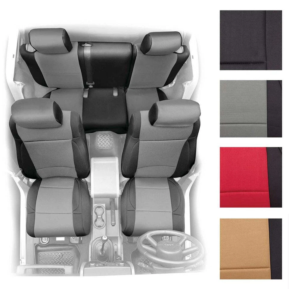 Kit de cubierta de asiento con canastilla negra Smittybilt 471401 para Jeep Wrangler JK 2007-2012 Foto 3 de 4
