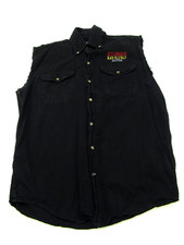 Sturgis Black Hills Rally 2012 Denim Shirt Vest Mens Large Biker Wear Frayed
