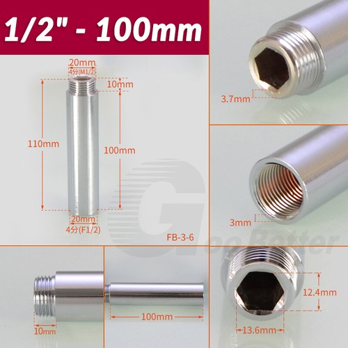 Extensión/conector de grifo redondo de latón roscado BSP de 1/2" - Imagen 16 de 16