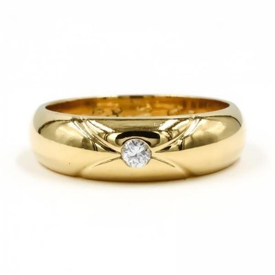 Ring Band Marke WEMPE mit Diamant Brillant in 18 Kt 750 er Gold 55 Solitär
