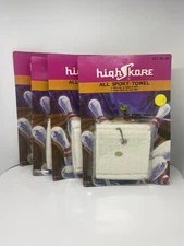 4 Pack Tennis Towels 10x18 Tri-Fold With Chain All White Cotton  Free Shipping