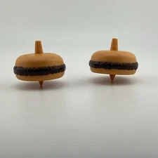 Lot Of 2 Vintage Hamburger Spinning Top Toys Promotional 