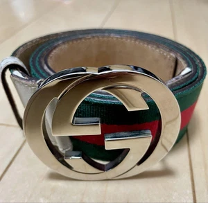 Ceinture homme Gucci à boucle imbriquée GG ligne Sherry