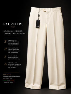 New PAL ZILERI Concept Light Beige Relaxed Fit Chino Trousers Pants Sz 38 EU 56