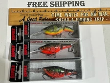 LOT OF 3 Rapala Rattlin Suspended Jointed Shad Rap Fishing Lure-JSR-7 NIPS