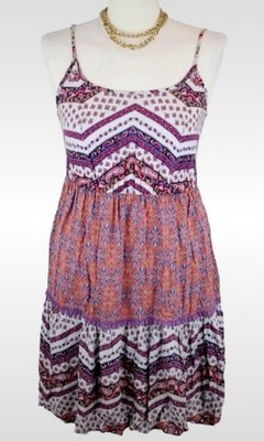 Sommerkleid Mossimo Größe S 36 Träger Blumen bunt weiß Strand Damenmode Vintage
