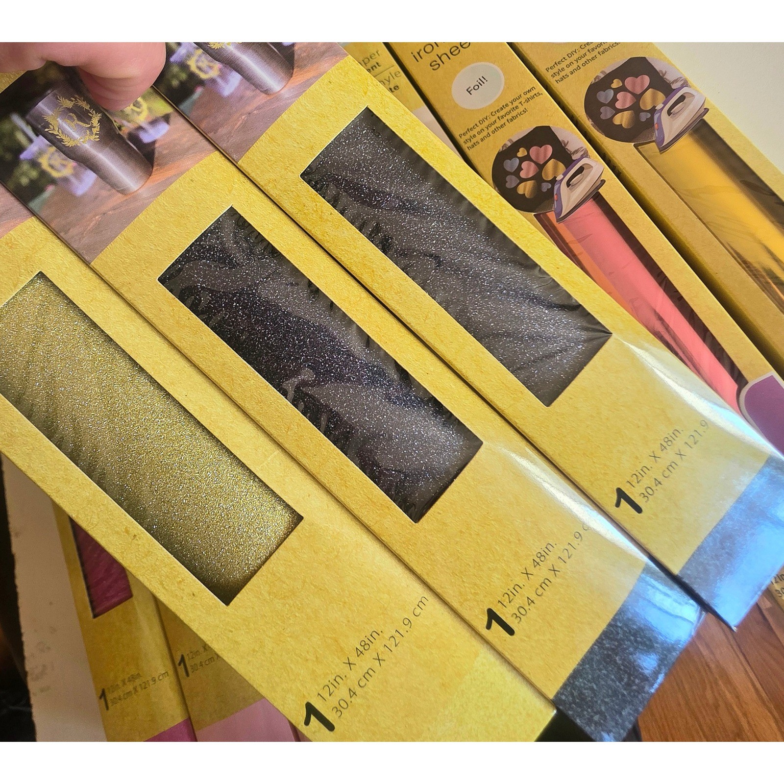 Crafter's Square Vinyl Paper Permanent Glitter Iron On Sheet 12inx48in DIY