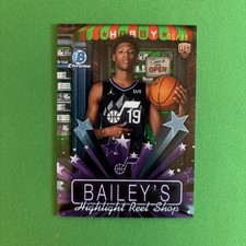 2025-26 Bowman #HS-9 Ace Bailey Hobby Stars Chrome Green /99 Rookie Jazz