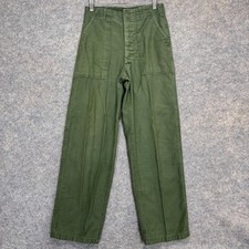 VTG US Army OG-107 Baker Fatigue Pants 27x30 Rare Type 1 Vietnam War Era 60s