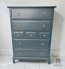 Stag Minstrel Blue Green Teal Tallboy - Chest Of Drawers