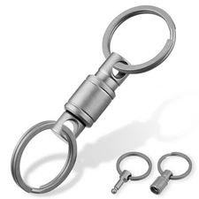 Titanium Quick Release Keychain, Upgraded Detachable Key Ring Key Holder with 2