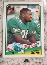 1988 Topps - #247 Jerome Brown EAGLES (RC)-Football-FREE SHIPPING MINT