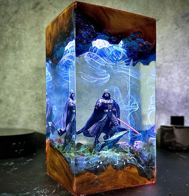 Star Wars Darth Vader Resin Art Lamp | Handmade LED Desk & Room Decor
