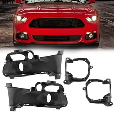 Front Bumper Fog Light Lamp Cover W/ Bracket 4PCS/Set For Ford Mustang 2015-2017