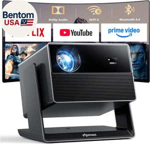 Intelligent 4K Projecteur avec Wifi et Bluetooth - Compatible avec Netflix/Prime Video