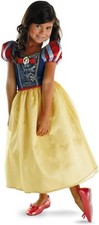DISNEY SNOW WHITE CLASSIC PRINCESS SILVER SHIMMERY GIRLS COSTUME SMALL 4-6