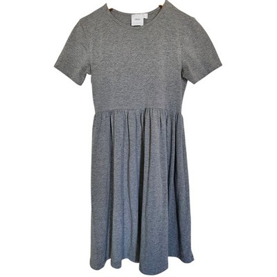 Mamalicious ASOS Maternity Dress Heather Grey Knit Short Sleeve Mini Size 2