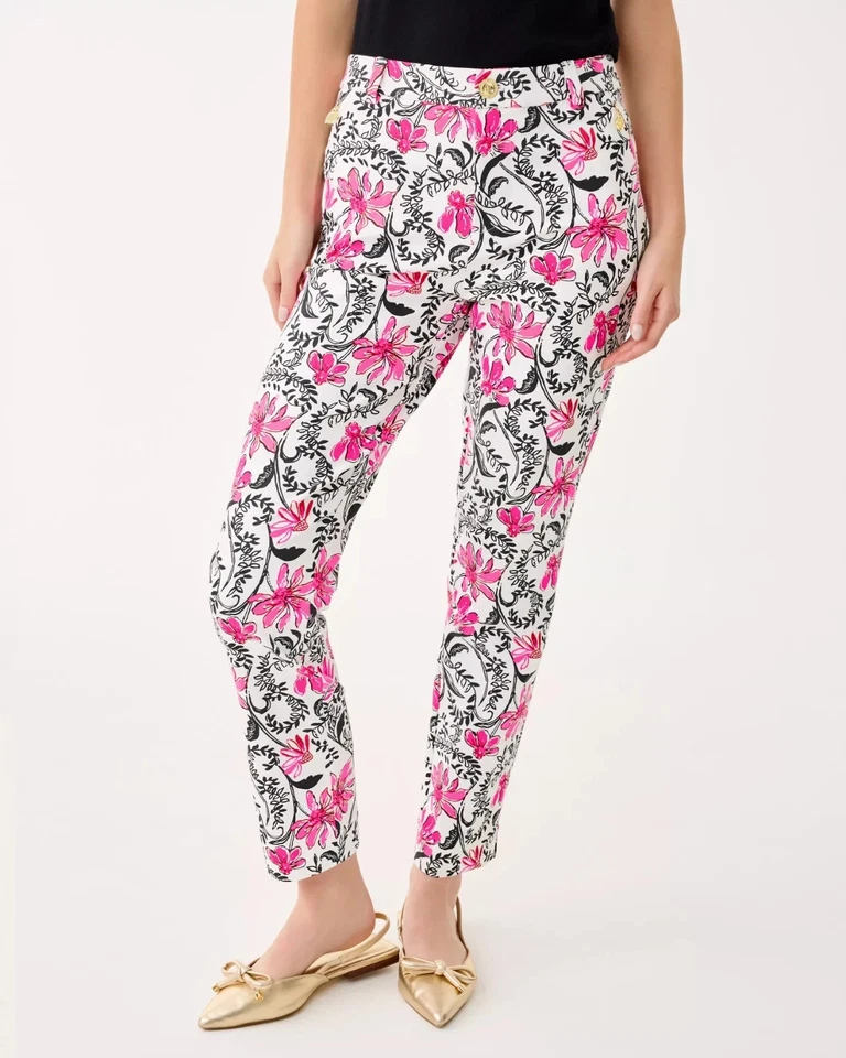 NWT Lilly Pulitzer 29" Ana High Rise Pant Color: Coconut Sunshine Seekers - Image 4 of 4
