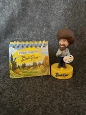 🎨 Bob Ross Mini Talking Figure &  Flip Book – Working! Happy Little Collectible
