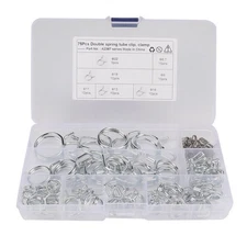 75Pcs 7 Sizes Stainless Steel Fuel Hose tUBE Clamp Clips For Cars Motorcycles