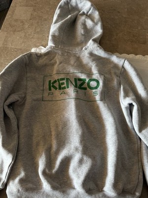 Hoodie Kenzo Kids Color Gray With Logo Green Size 10A