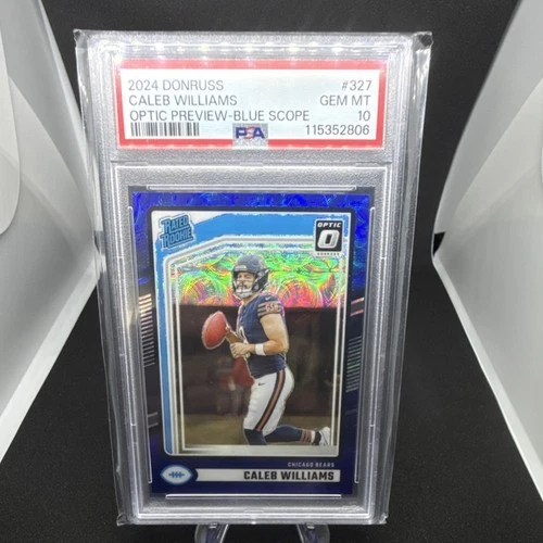 Panini Donruss Rated Rookie Caleb Williams #327 Blue Scope Prizm PSA 10