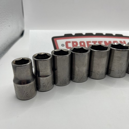 Craftsman USA 1/2 Drive 6-Point Socket Set SAE & Metric 12pc Mixed 44055 44257