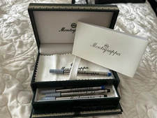 Vintage Montegrappa Authentic Fountain Pen Refills 2 Blue #111 & 2 Black #203***