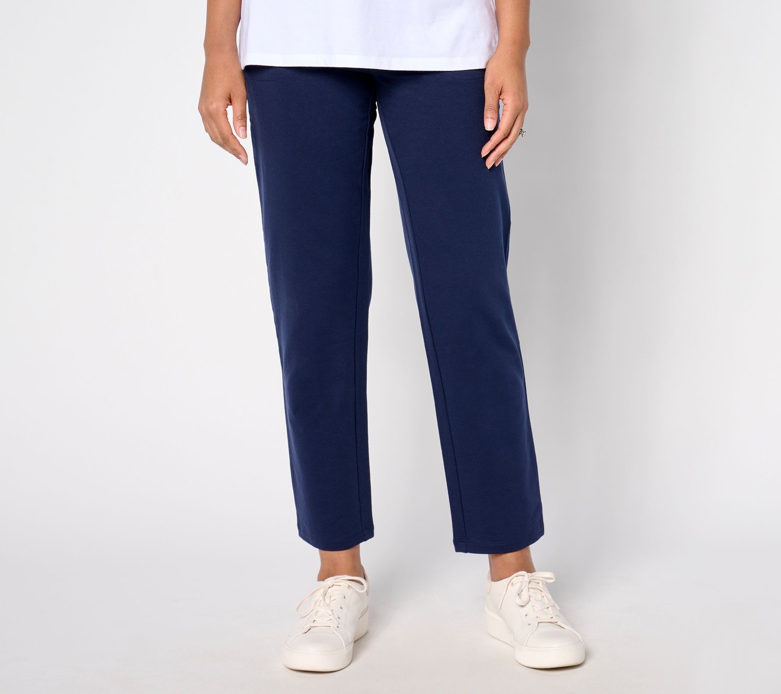Denim & Co. Women's Petite Pants 2XP EasyWear French Terry Pant Blue A671464